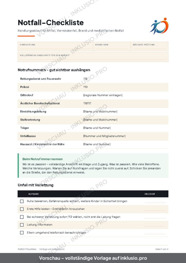 Notfall-Checkliste