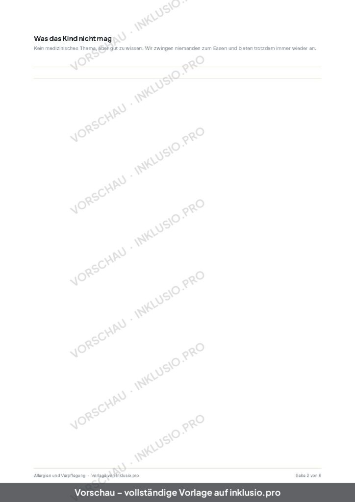 Vorschau der Vorlage Allergien und Verpflegung, Seite 2