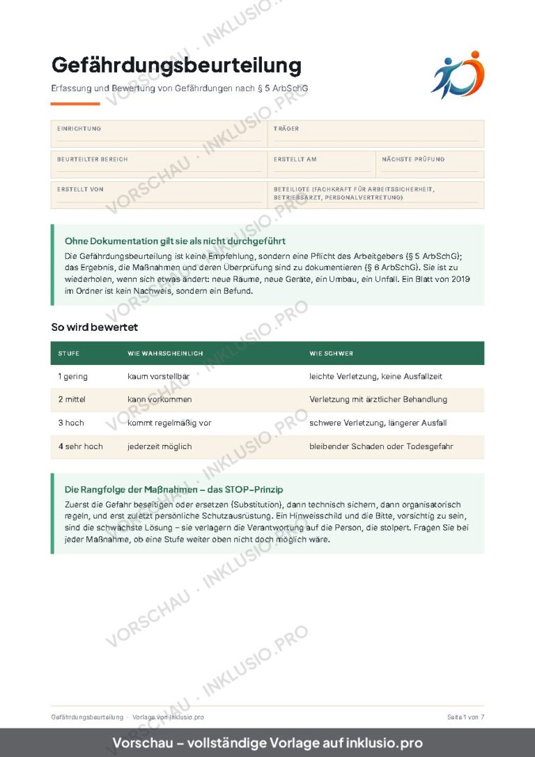 Gefährdungsbeurteilung