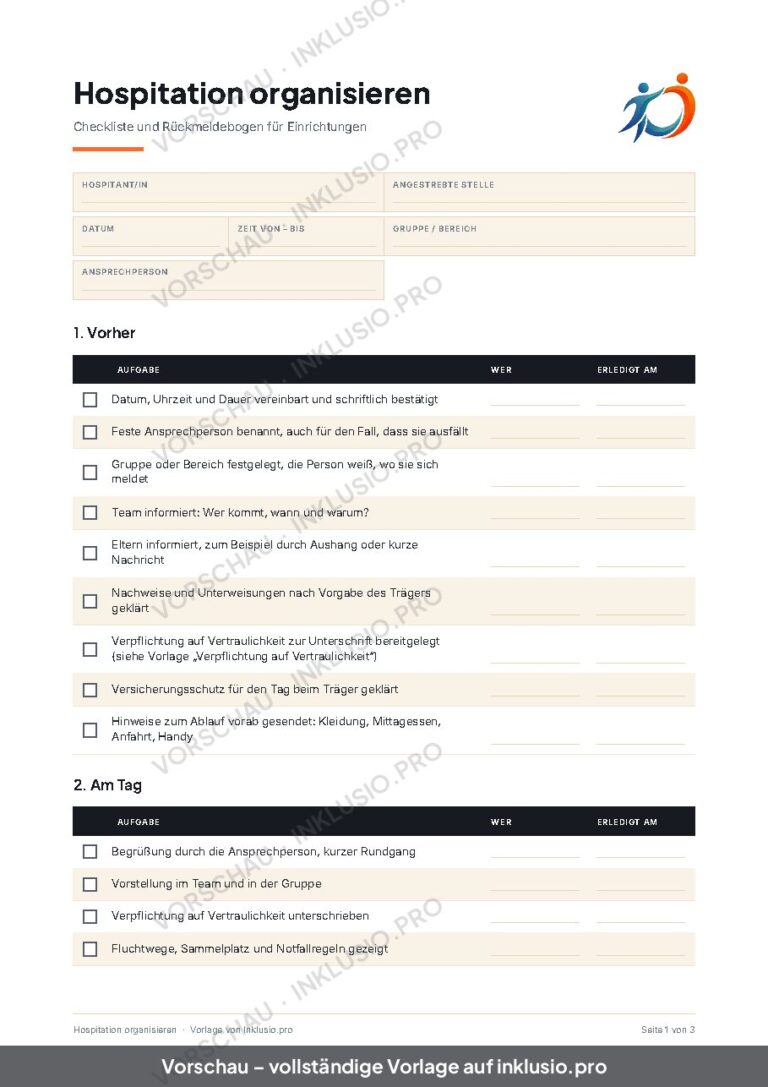 Hospitation organisieren