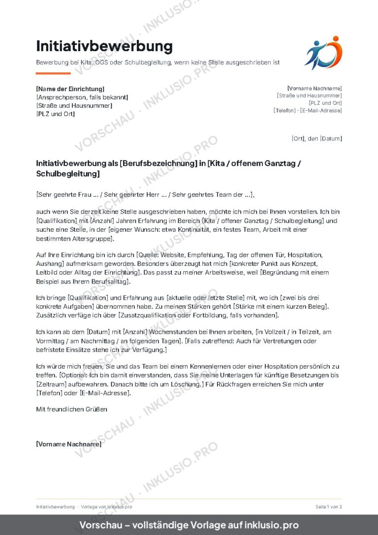 Initiativbewerbung