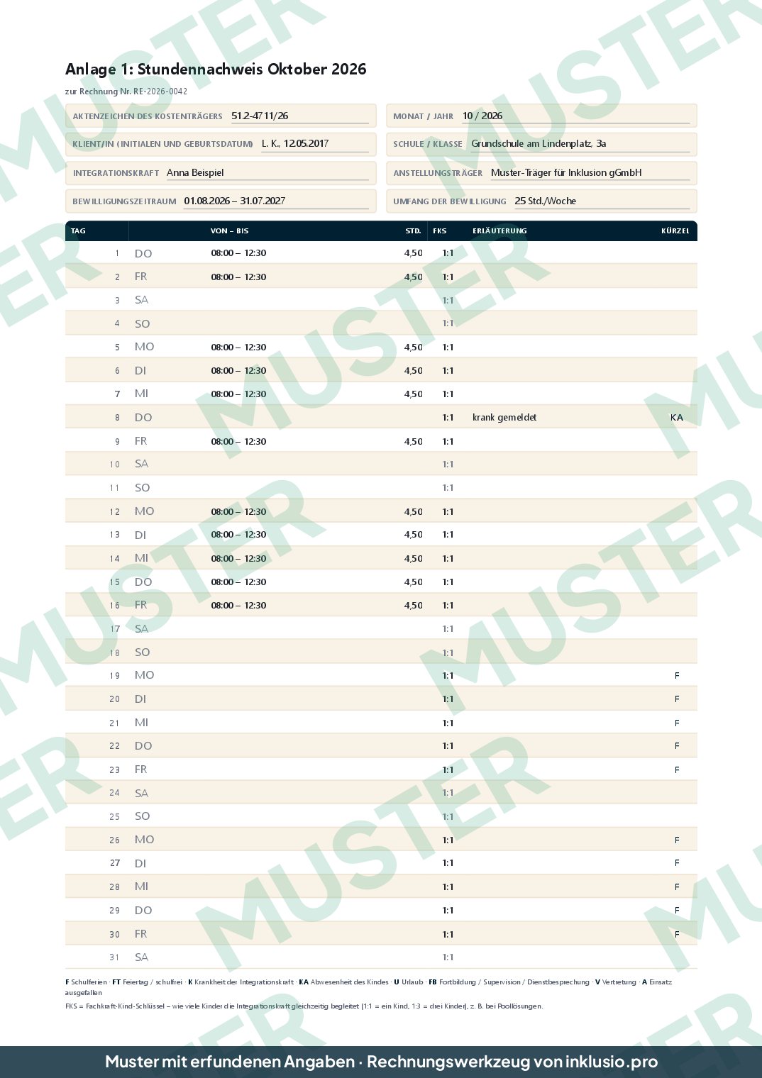 Muster Rechnung aus dem Stundenzettel - V1/V2, Seite 2